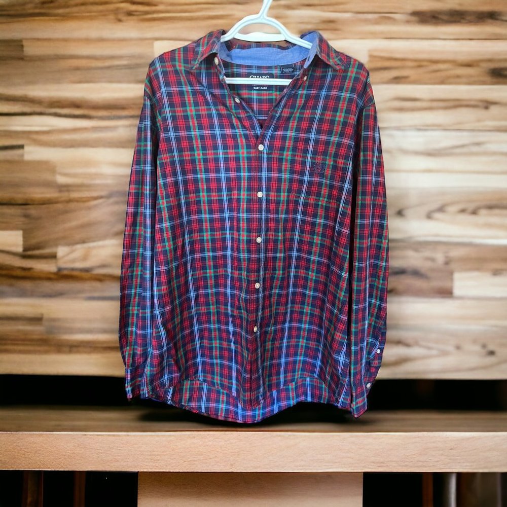 Chaps Men's Collared Long Sleeve Button Up Size Large